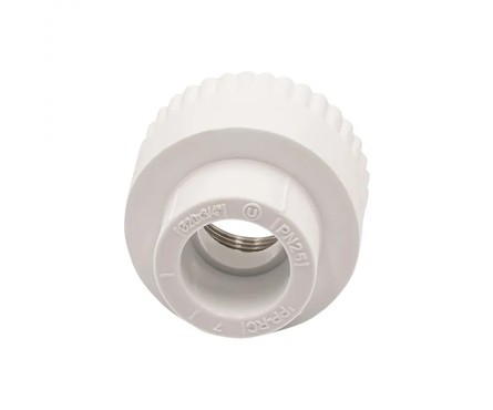 Муфта PPR комбинированная, внутренняя резьба, 20х3/4, белая Фотография_2