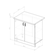 Стол-тумба кухонный, распашные дверцы со столешницей 80 см, ЛДСП, цемент светлый Фотография_2