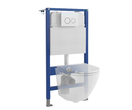 Инсталляция для унитаза двухрежимная кнопка круглая белая матовая 545-7 EVAGOLD Фотография_1