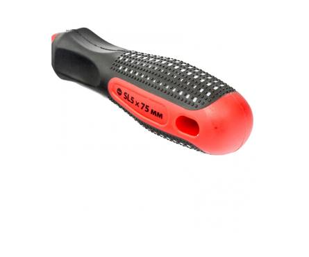 Отвертка SL 5x75 мм, 3х комп. рукоятка, anti slip, CrV MATRIX Фотография_2