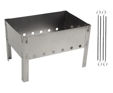 Мангал 350х240х240 мм сборный + 4 шампура Фотография_0