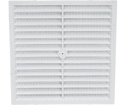 Решётка ПВХ вентиляционная вытяжная 130х130 мм белая ЭВЕНТ Фотография_2