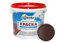 Краска COLORIKA AQUA для крыши и цоколя, шоколад (12 кг)