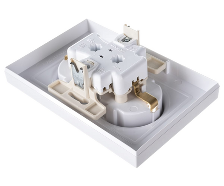 Розетка ATLAS белая, двойная, с заземлением, в сборе, 16А\250В (Schneider Electric) Фотография_3