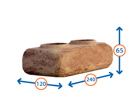 Кирпич облицовочный Ermix Фактурный желто-красный, 240х120х65 мм, гиперпрессованный Фотография_1