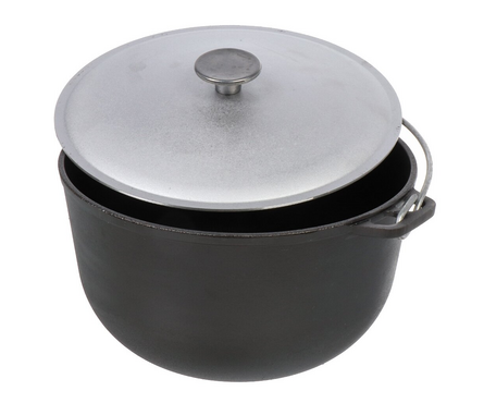 Казан чугунный 6 л с алюминиевой крышкой d260, с дужкой ГАРДАРИКА Фотография_1