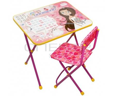 Мебель детская  Никки (стол+стул мягкий) Принцесса КП2/17 НИКА