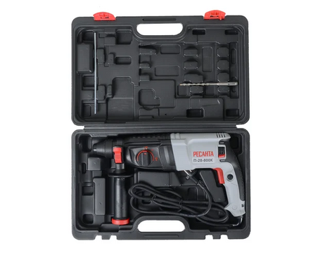 Перфоратор 800 Вт. 3.4 Дж SDS-plus кейс, П-28-800К РЕСАНТА Фотография_4