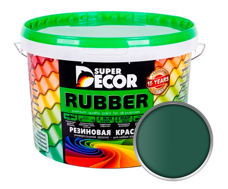 Краска резиновая SUPER DECOR Мох RAL6005 3 кг  Фотография_0