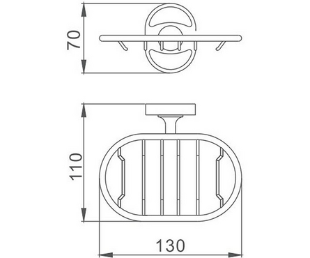 Мыльница решетка хром HB1902-1 HAIBA Фотография_1