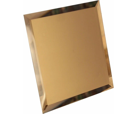 Квадратная зеркальная бронзовая матовая плитка с фацетом, 150х150 мм Фотография_0