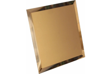 Квадратная зеркальная бронзовая матовая плитка с фацетом, 150х150 мм