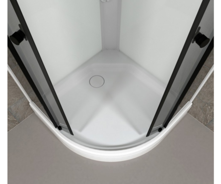 Душевая кабина полукруг 900х900х2175х4 мм низкий поддон тонированные двери Грэй ТРИТОН Фотография_2