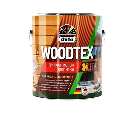 Пропитка декоративная для защиты древесины Dufa Woodtex, алкидная, бесцветная, 0.9 л Фотография_0
