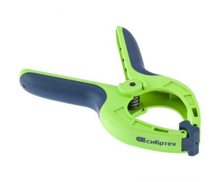 Струбцина клещеобразная Сибртех, 3-3/16, двухкомпонентные рукоятки, пластмассовый корпус, 82 мм Фотография_1