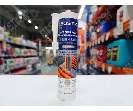 Герметик кровельный гибридный BOSTIK кровля и балкон 280 мл серый Фотография_1