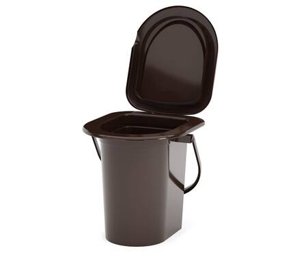 Туалет-ведро 17 л коричневое М1319 Фотография_3