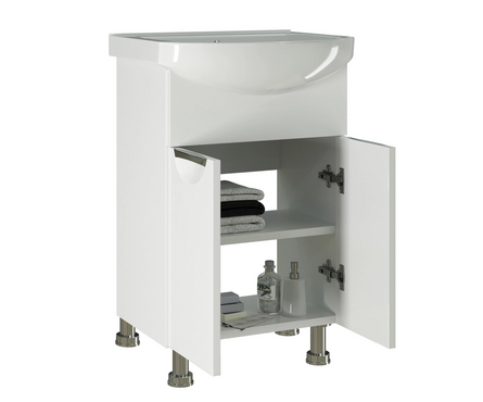 Тумба для ванной Этьен 55 белый c умывальником Элеганс-55 (ПВХ) Фотография_1