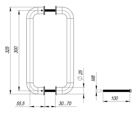 Ручка-скоба 304 325 мм FUARO Фотография_2