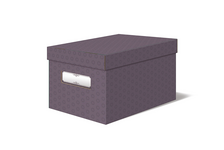 Коробка картонная для хранения 18х27х15 см с крышкой сливовая PASTEL