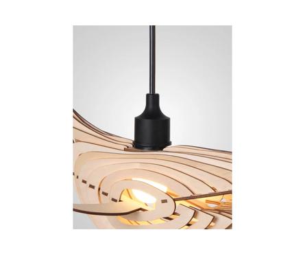 Светильник подвесной Мелодия Света WL010-Whale-1P-400 NL Кит, дерево светлое, Е27 Фотография_3