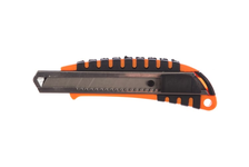Нож SPARTA выдвижное лезвие, металлическая направляющая, пластиковый двухкомпонентный корпус, 18 мм 