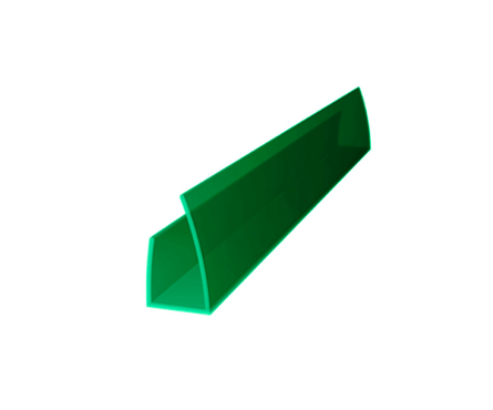 Профиль торцевой П для поликарбоната 6мм зеленый (2.1 м) Фотография_0