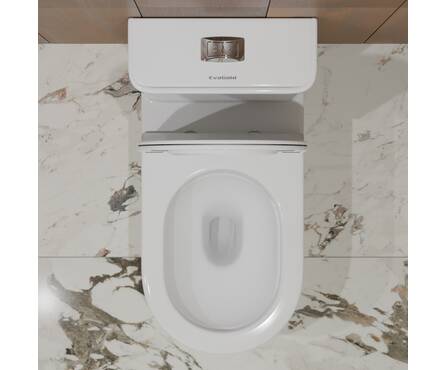 Унитаз-монолит безободковый EVAGOLD Т1085 тонкое сиденье ДП (с гофрой и подводкой) Фотография_4