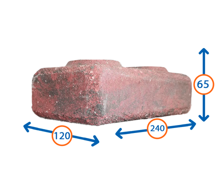 Кирпич облицовочный Ermix Стареный красно-черный, 240х120х65 мм, гиперпрессованный Фотография_1