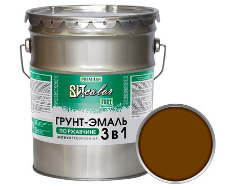Грунт-эмаль по ржавчине ВИТ Сolor 3 в 1, шоколад (10 кг) Фотография_0