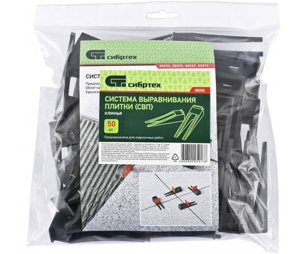 Система выравнивания плитки КЛИН 50 шт (СВП) СИБРТЕХ Фотография_1