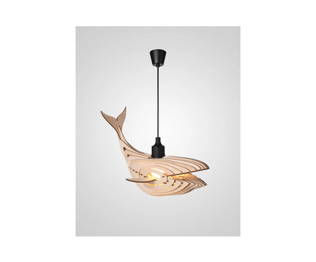 Светильник подвесной Мелодия Света WL010-Whale-1P-400 NL Кит, дерево светлое, Е27 Фотография_1