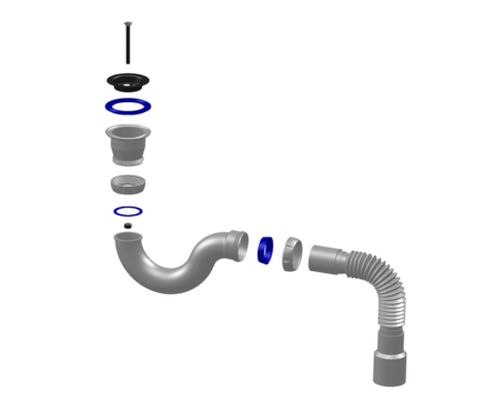 Сифон для душевого поддона Unicorn G32 прямоточный, 400 мм Фотография_1