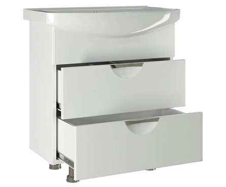 Тумба для ванной MixLine «Этьен 75», с умывальником «Элеганс - 75», белая  Фотография_1