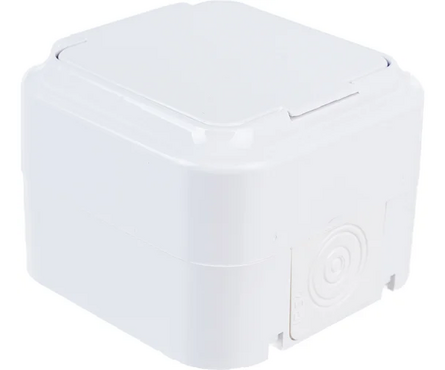 Розетка 1-ая с/з накладная белая РА16-297 IP44 BYLECTRICA Фотография_1