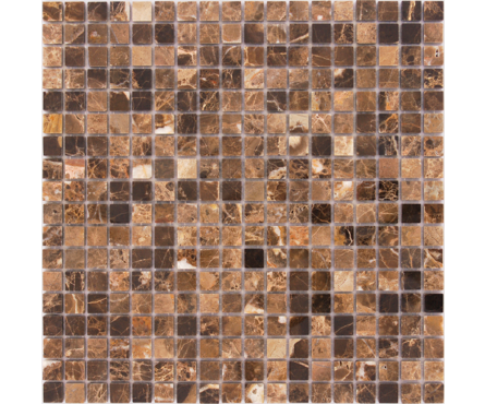 Мозаика Caramelle Mosaic Pietrine Emperador Dark полированная, 305х305х4 мм, чип 15х15 мм Фотография_0
