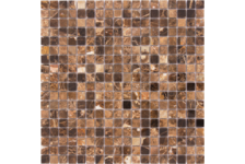 Мозаика Caramelle Mosaic Pietrine Emperador Dark полированная, 305х305х4 мм, чип 15х15 мм