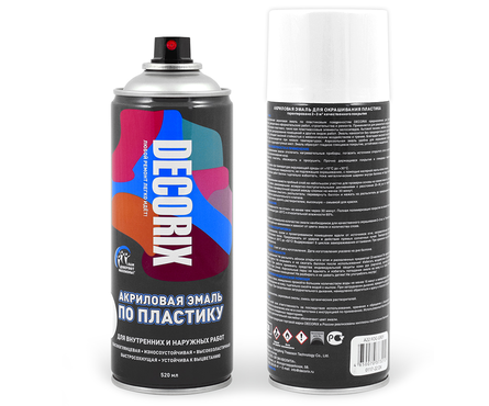 Эмаль по пластику DECORIX белая, глянцевая (520 мл) Фотография_1