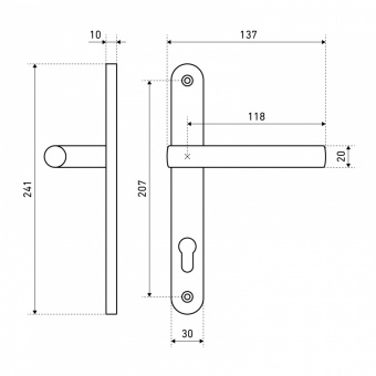 Ручка на планке РФ 85.30.10.02НС AISI 201 INOX нержавеющая сталь черная БУЛАТ Фотография_3