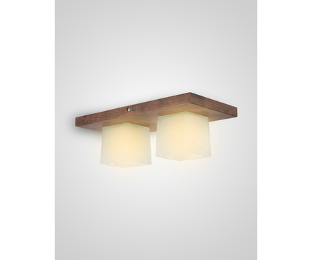 Светильник потолочный 6424-2 WG, стекло-дерево, палисандр, Е27 Фотография_3