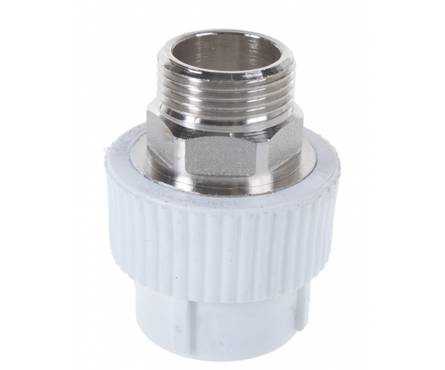 Муфта PPR комбинированная, наружная, 32 х 1, белая Фотография_1