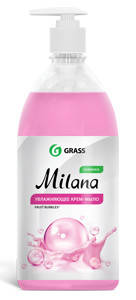  Жидкое крем-мыло с дозатором Milana fruit bubbles GRASS 1 л Фотография_0