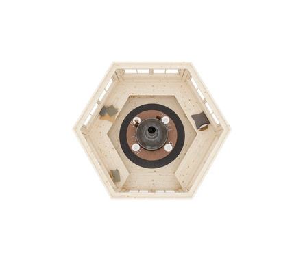 Беседка шестигранная из массива сосны 4х4 м ТЕХНОНИКОЛЬ Фотография_3