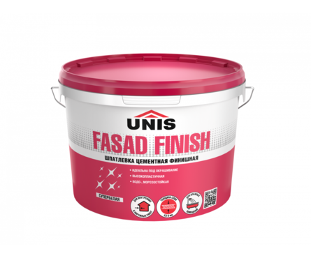 Шпаклевка цементная ЮНИС FASAD FINISH банка 5 кг Фотография_0