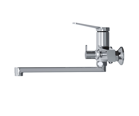 Смеситель для ванны однорычажный MIXLINE длинный гусак хром Unito 35к ML24-02 Фотография_2