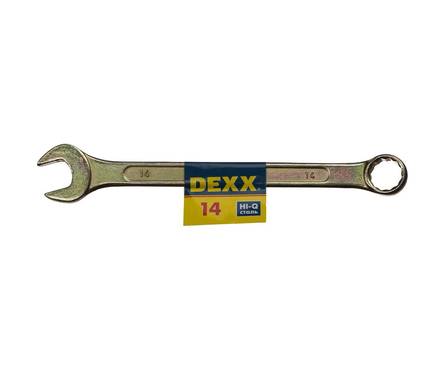 Ключ комбинированный гаечный DEXX, желтый цинк, 14 мм Фотография_0