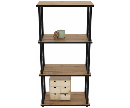 Стеллаж Лофт-4, Дуб Ватан/черный, 500х300х1120 мм Фотография_1