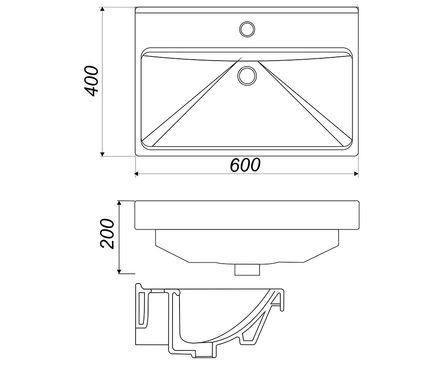 Умывальник Fest-60 белый без кронштейнов Фотография_2
