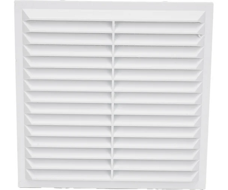 Решётка ПВХ вентиляционная вытяжная 130х130 мм белая ЭВЕНТ Фотография_0