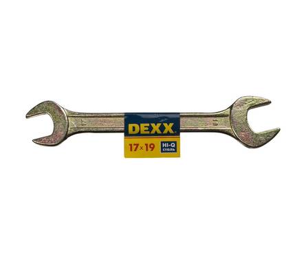 Ключ рожковый гаечный DEXX 17х19 мм, желтый цинк Фотография_0